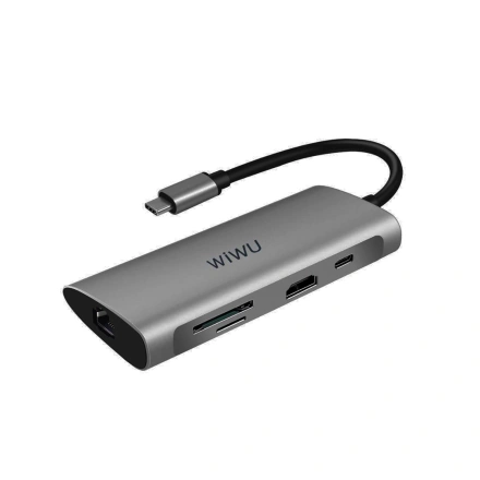 WiWU Alpha A831HRT 8 in 1 USB-C Hub Gray